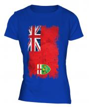 Ontario Grunge Flag Ladies T-Shirt