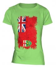 Ontario Grunge Flag Ladies T-Shirt