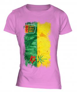 Saskatchewan Grunge Flag Ladies T-Shirt