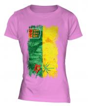 Saskatchewan Grunge Flag Ladies T-Shirt