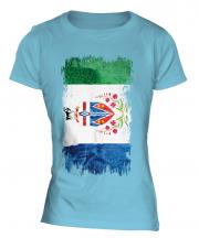 Yukon Grunge Flag Ladies T-Shirt