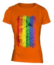 Gay Pride Grunge Flag Ladies T-Shirt