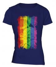Gay Pride Grunge Flag Ladies T-Shirt