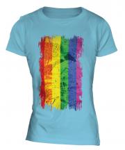 Gay Pride Grunge Flag Ladies T-Shirt