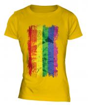 Gay Pride Grunge Flag Ladies T-Shirt