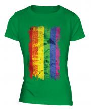 Gay Pride Grunge Flag Ladies T-Shirt