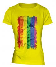 Gay Pride Grunge Flag Ladies T-Shirt