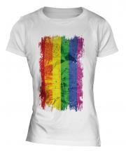 Gay Pride Grunge Flag Ladies T-Shirt
