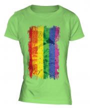 Gay Pride Grunge Flag Ladies T-Shirt
