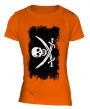 Pirate Grunge Flag Ladies T-Shirt