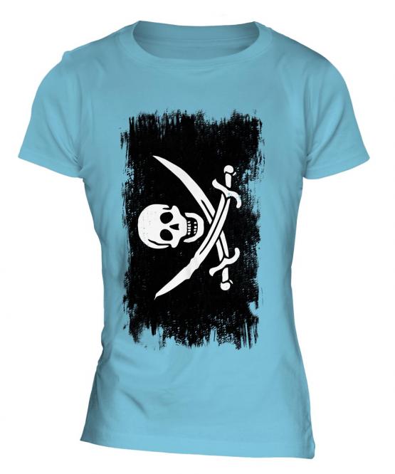 Pirate Grunge Flag Ladies T-Shirt