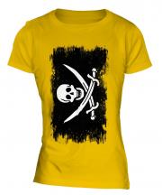 Pirate Grunge Flag Ladies T-Shirt