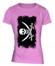 Pirate Grunge Flag Ladies T-Shirt