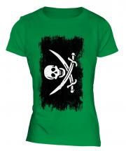 Pirate Grunge Flag Ladies T-Shirt