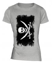 Pirate Grunge Flag Ladies T-Shirt