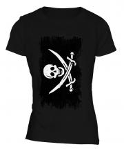 Pirate Grunge Flag Ladies T-Shirt