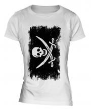 Pirate Grunge Flag Ladies T-Shirt
