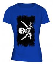 Pirate Grunge Flag Ladies T-Shirt