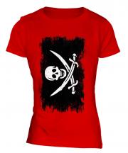 Pirate Grunge Flag Ladies T-Shirt