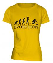 Downhill Skiing Evolution Ladies T-Shirt