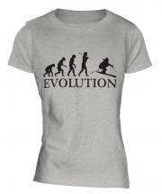 Downhill Skiing Evolution Ladies T-Shirt