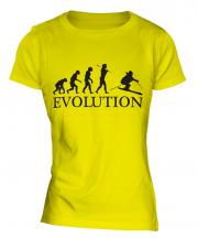 Downhill Skiing Evolution Ladies T-Shirt