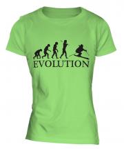 Downhill Skiing Evolution Ladies T-Shirt