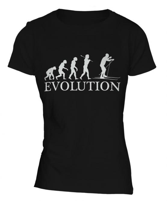 Cross Country Skiing Evolution Ladies T-Shirt