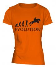 Horse Racing Steeplechase Evolution Ladies T-Shirt