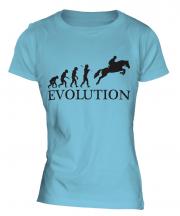 Horse Racing Steeplechase Evolution Ladies T-Shirt