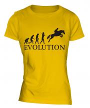 Horse Racing Steeplechase Evolution Ladies T-Shirt