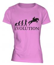 Horse Racing Steeplechase Evolution Ladies T-Shirt