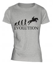 Horse Racing Steeplechase Evolution Ladies T-Shirt