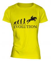 Horse Racing Steeplechase Evolution Ladies T-Shirt