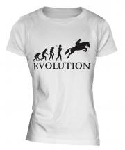 Horse Racing Steeplechase Evolution Ladies T-Shirt