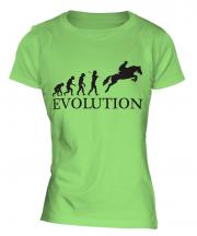 Horse Racing Steeplechase Evolution Ladies T-Shirt