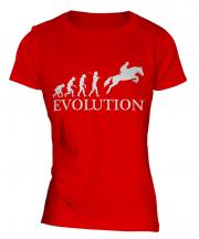 Horse Racing Steeplechase Evolution Ladies T-Shirt