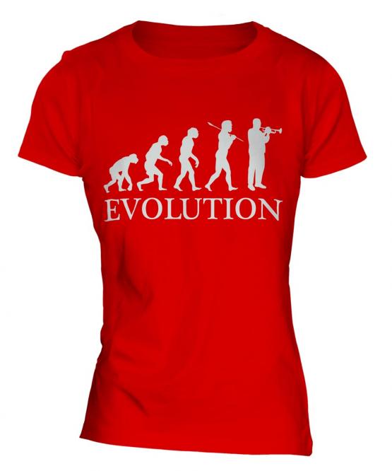 Trumpet Player Evolution Ladies T-Shirt