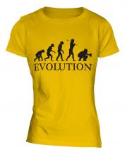 Baseball Catcher Evolution Ladies T-Shirt