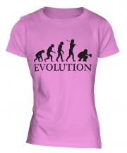 Baseball Catcher Evolution Ladies T-Shirt