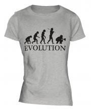 Baseball Catcher Evolution Ladies T-Shirt