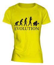Baseball Catcher Evolution Ladies T-Shirt