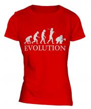 Baseball Catcher Evolution Ladies T-Shirt