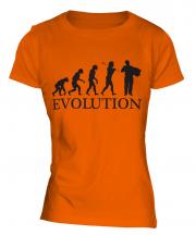 Accordian Player Evolution Ladies T-Shirt
