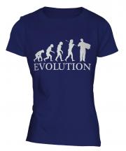 Accordian Player Evolution Ladies T-Shirt