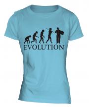 Accordian Player Evolution Ladies T-Shirt