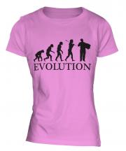 Accordian Player Evolution Ladies T-Shirt