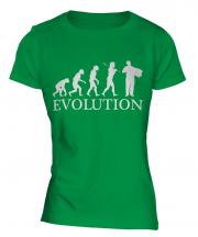 Accordian Player Evolution Ladies T-Shirt