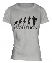 Accordian Player Evolution Ladies T-Shirt