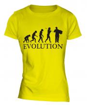 Accordian Player Evolution Ladies T-Shirt